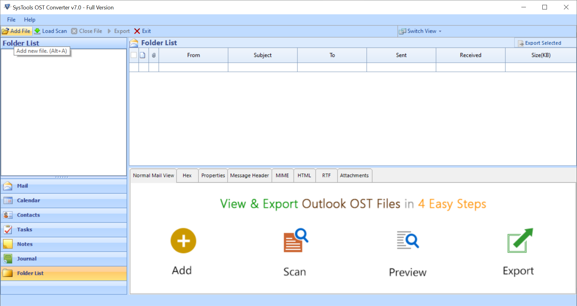 Select One Export Option and Click on Export Button